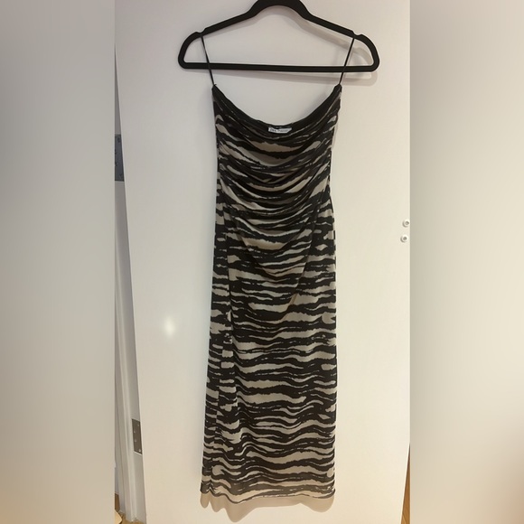 Zara Strapless Zebra Print Dress - Picture 2 of 4